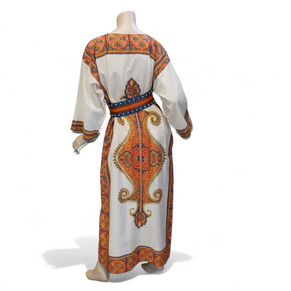 Vintage 1970s Dashiki Caftan Dress – Size Large - Picture 15 of 16